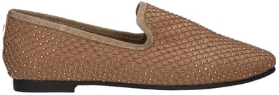 La Strada Loafer Met Steentjes Bruin Textiel - Damesschoenen - Maat - 37