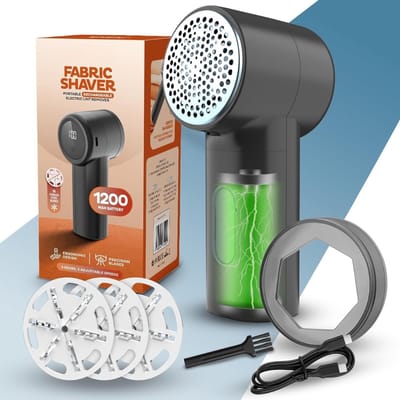Thijox - Elektrisch Pluisscheerapparaat met LED-display, 3 Snelheden, 9000 omw/min, 6 Bladen, 2 Uur Looptijd, Oplaadbaar via USB-C, Compact en Krachti