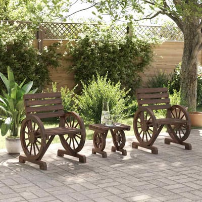 vidaXL - 3-delige - Loungeset - massief - vurenhout