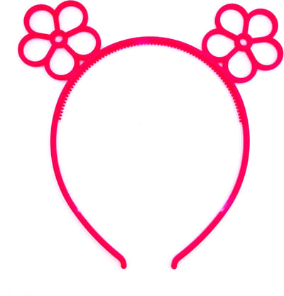 Diadeem met oren van bloemen donkerroze - kinderfeestje - verjaardag