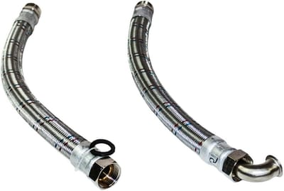 Flexibele Slang - Waterleiding - Water Verdeling - Gegalvaniseerd Staal - 40 cm - Zilver