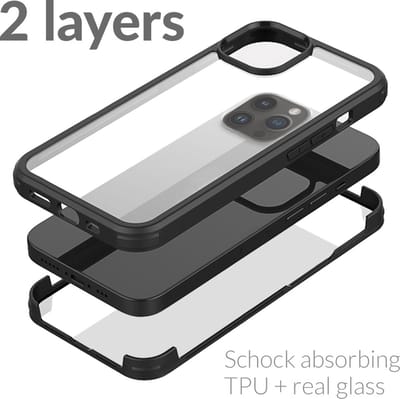 Mobilize Hoesje geschikt voor Apple iPhone 14 Pro Telefoonhoesje Hardcase | Mobilize 360 Protection Backcover Shockproof | Schokbestendig iPhone 14 Pro Telefoonhoesje | Anti Shock Proof - Zwart