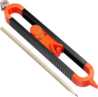 Contour Scribe Tool - Vorm Duplicator Meetgereedschap - Onregelmatige Vormen Tekenen - Verstelbaar Met Vergrendeling - 230 mm - Oranje