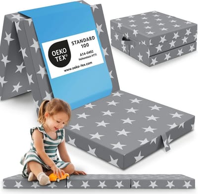 Opvouwbaar matras 65x195 cm, 9 cm hoog, voor kinderen en volwassenen, ideaal voor logeren, reizen en kamperen
