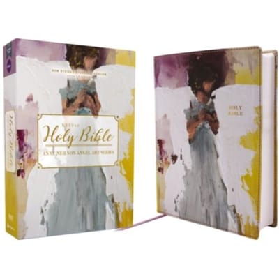Nrsvue, Holy Bible, Anne Neilson Angel Art Series, Leathersoft, Multi-Purple, Comfort Print