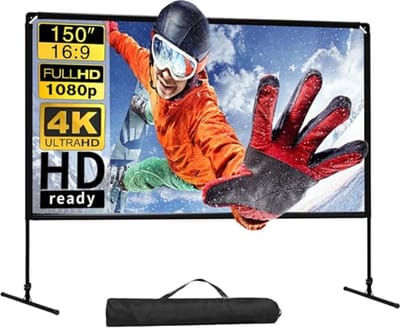 150 inch beamer scherm met standaard - Draagbaar HD achterdoek voor binnen en buiten