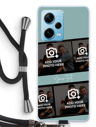 Gepersonaliseerd - Case Company® - Hoesje met koord geschikt voor Xiaomi Redmi Note 12 Pro Plus hoesje met Koord - Filmrol N°2 - Telefoonhoesje met Zwart Koord - Bescherming aan alle Kanten en Over de Schermrand