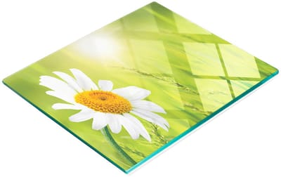 Decoratieve glazen snijplank met madeliefjesmotief, 60x52 cm