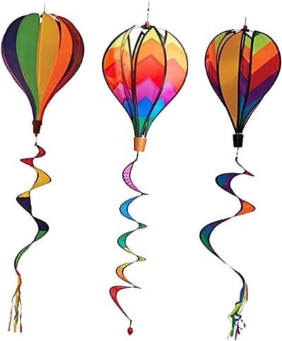 Luchtballon Windmolen - Tuindecoratie Spiraal - Buiten Versieren - Kleurrijk Vormvast Design - 27 x 27 cm - Multicolor