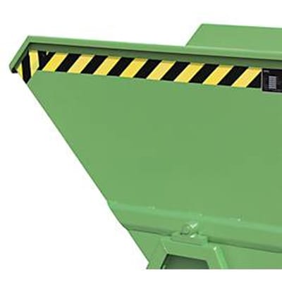 Kiepbak Bauer KS 700, staal, groen, B 1340 x D 1200 x H 1275 mm, 700 l, tot 1000 kg, looprollen, handmatige kiepinrichting