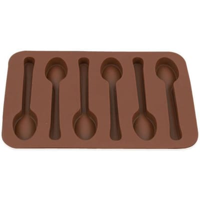 Siliconen Chocoladevorm Lepel Bakvorm bakgereedschap Anti-aanbak Koekjes taartvorm Gelei en Snoepvorm 3D-vorm DIY bruin