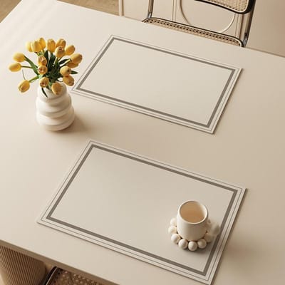 Waterdichte en Oliebestendige Kleine Tafelmat, Leren Eettafel Isolatiemat, Hotel Eetbordserviesmat, Lichte Luxe Westerse Eetmat 1PC