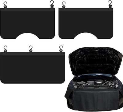 Vleugelkap - Modderflap Set - Auto Onderhoud - Volledige Motorruimte Bescherming - 3 Stuks - Zwart