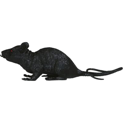 Décoration Rat Noir Artificiel Halloween 18cm