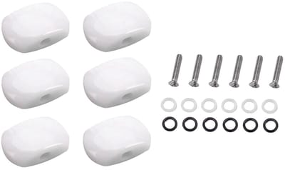 Dailygoods - Gitaarstemknoppen - Witte Parel - Upgrade voor Gitaar - Ovale Vorm - Vervangingsknoppen - Inclusief Schroeven - Geschikt voor Elektrische...