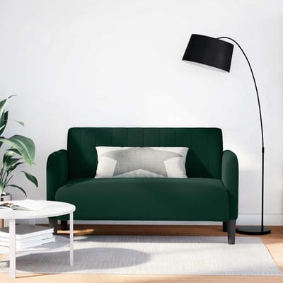 vidaXL - Loveseat - bank - 109 - cm - fluweel - donkergroen