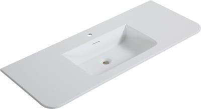 Wiesbaden Laro Wastafel 120 x 48 x 1,5 cm Solid Surface - Mat Wit