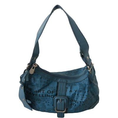 Wayfarer schouderhandtas geprinte portemonnee dames blauw