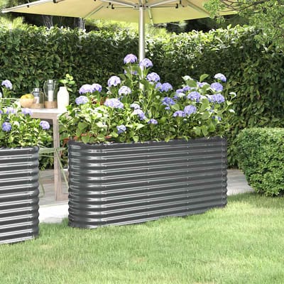 vidaXL - Plantenbak - 152x40x68 - cm - gegalvaniseerd - staal - antracietkleurig