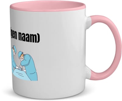 Akyol - chirurgen met eigen naam koffiemok - theemok - roze - Chirurg - patiënten/doktoren - collega's - verjaardag - afscheidscadeau - geschenk - kado - 350 ML inhoud
