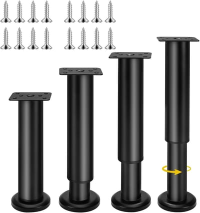 Verstelbare Meubelpoten Zwart Metaal 4 Stuks DIY Hoogte 18-30cm voor Kast Bed Bank Stoel