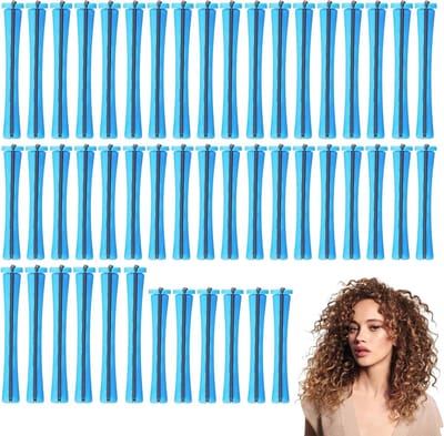 48 Stuks Haar Permanent Set - Korte Koude Golfstokken en Krulrollers met Elastische Bandjes - Inclusief Stalen Pintail Kam en Rat Tail Kam voor Kappers en Haarstyling Accessoires