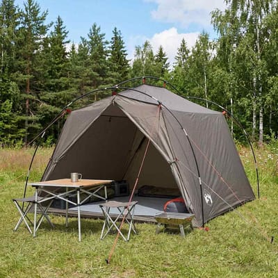 vidaXL - Tunneltent - 2-persoons - Bruin - en - Grijs