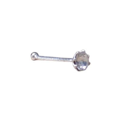 Aramat Jewels | Neuspiercing | Zilveren Neuspiercing met Kristal Steentje 1.5mm | Transparant | |1,5mm | Zilver | Volwassenen | Verkleurd niet