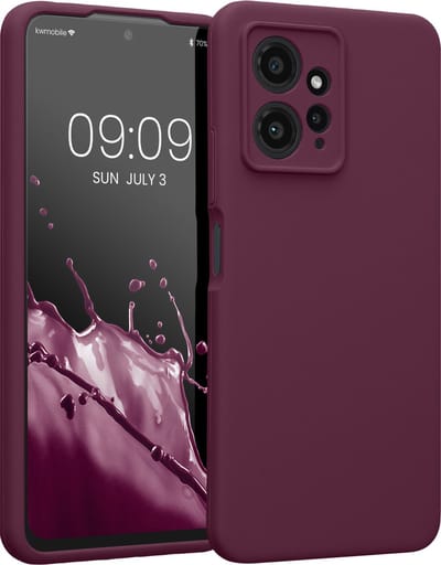 kwmobile telefoonhoesje geschikt voor Xiaomi Redmi Note 12 (4G) - TPU backcover met siliconen coating - Smartphone case in bordeaux-violet