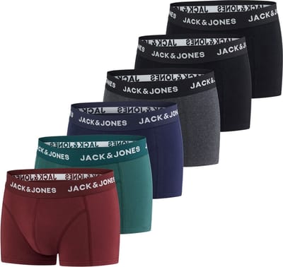 Jack & Jones Heren Boxershorts 6 Pack Basic Trunks Veelkleurig S Katoenen Ondergoed Onderbroeken