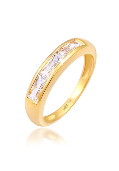 Elli - Ring - Dames Sprankelend Statement met Zirkonia Kristallen in 925 Sterling Zilver Verguld - Dames