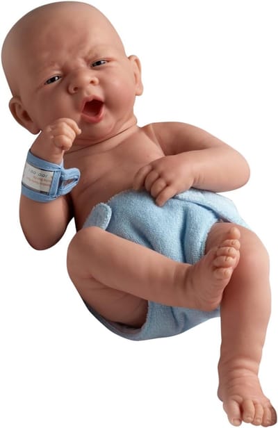 Realistische Babypop Jongen met Gaapgezicht 38 cm - Speelgoedpop voor Urenlang Speelplezier