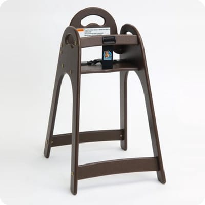 Koala hoge kinderstoel design KB105 - HDPE hoogwaardig kunstof - stapelbaar, bruin