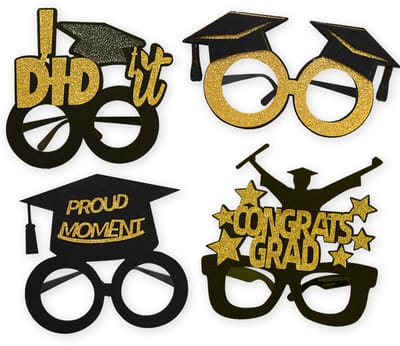 BTH - Geslaagd - Feestpakket - Photobooth Props - Versiering - Afstudeerhoed - Graduation - 4 Stuks