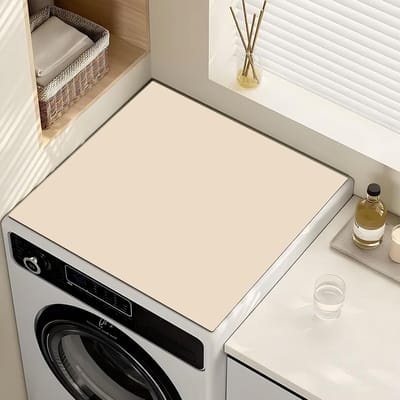 Multifunctionele Wasmachine Bescherming - Antislip, Absorberend en Sneldrogend 60 x 60 cm, Geschikt voor Wasmachines, Koelkasten en Drogers (Beige)
