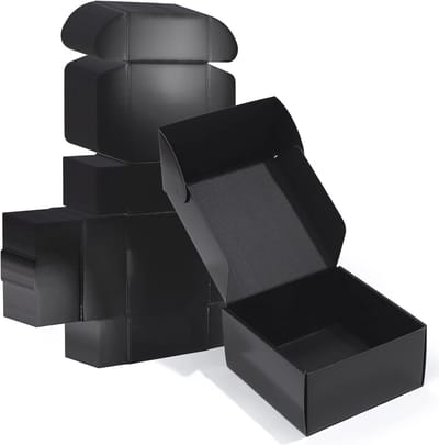 Verzenddozen 8 x 8 x 4 inch - 20 Stuks Zwart Karton voor Verzending en Opslag