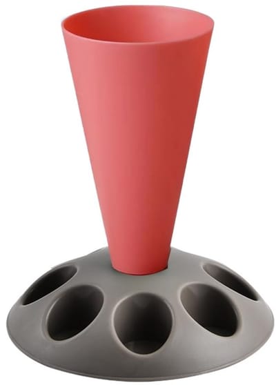 Spuitzakhouder - met 8 opbergvakken - Vulmondhouder - Gemakkelijk schoon te maken - Ruimtebesparend - Onmisbaar item voor het bewaren van desserts in de keuken - Geschikt voor thuis- en professioneel gebruik - Rood