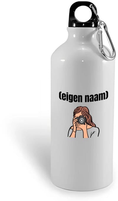 Hacebo® - fotograaf vrouw met eigen naam waterfles - Fotograaf - fotografen - leuk cadeau voor iemand die houd van foto's maken - cadeau - kado - water fles - 400ML