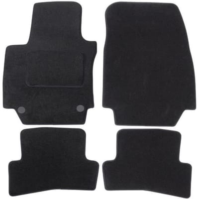 Tapis de Sol Noir Velours - J&J AUTOMOTIVE - Renault Captur 2013-2019 - Sur Mesure - Antidérapant - Imperméable noir
