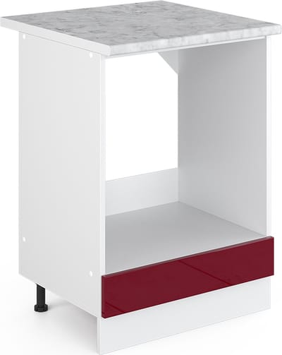Vicco R-Line Universele onderkast – 60 cm met grote nis, met werkblad Bordeauxrode hoogglans