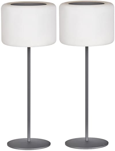 LED solarlamp dimbaar met afstandsbediening tuindecoratie tafellamp buitenlamp oplaadbare terraslamp, RGB-kleurverandering, warm wit, DxH 15 x 39,5 cm, set van 2