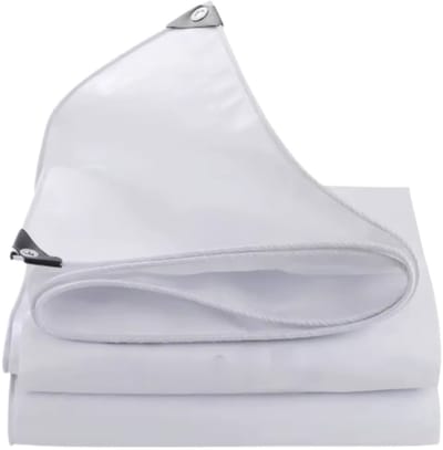 Tavien Dekzeil - 180g/m² PE - Voor Tuinmeubelen, Zwembad, Hout, Auto & Boot - Waterdicht - Weerbestendig zeildoek - 300x300cm - Wit - Bouwzeil - Afdekzeil - Beschermhoes