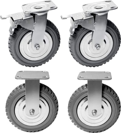 Goodivery ® Zware Draaibare Transportwielen met Rem - Set van 4 Stuks - 200 mm Diameter