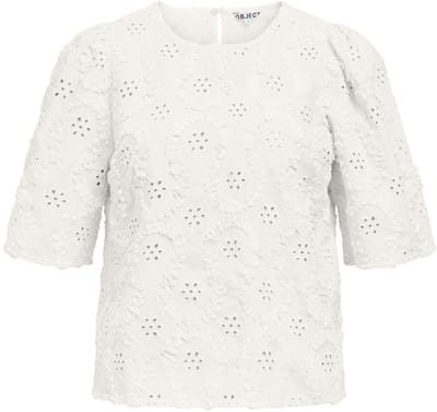Object T-shirt Objlaily 2/4 Re Top E Ss Fair 26 23049908 Cloud Dancer Dames Maat - 36