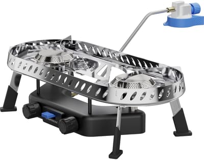 Campingaz Camp & Trek Twin Connect CV Kooktoestel – Stabiel 2x Ø15cm kookoppervlak – 2x 2000 Watt branders