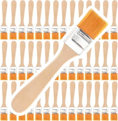 60 Stuks 1 Inch Chip Verfkwasten, Professionele Houten Kwasten voor Acryl, Verf en Stofbewerking
