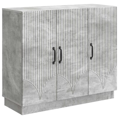 vidaXL - Dressoir - Betongrijs - 89 - x - 34,5 - x - 77 - cm - Bewerkt - hout
