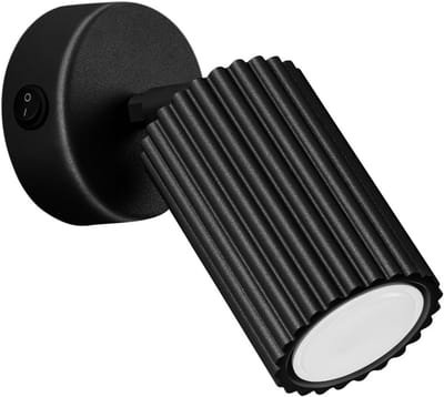Plafondlamp en Wandlamp Vierkant Zwart Aluminium met Schakelaar