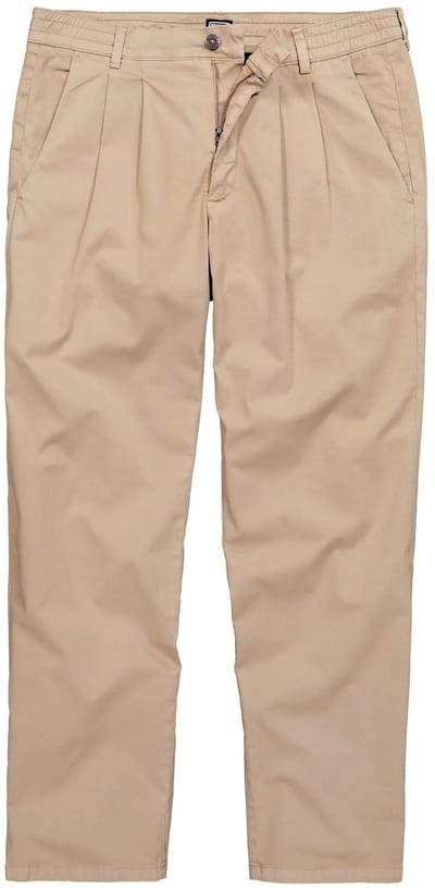 STHUGE - Heren - chino bandplooien Baggy Fit broek tot maat 72 - Cement - Maat 52