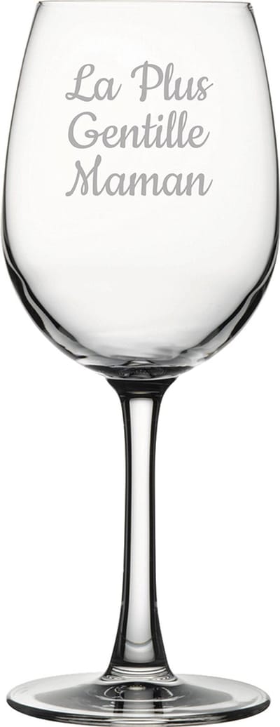 Witte wijnglas gegraveerd - 36cl - La Plus Gentille Maman